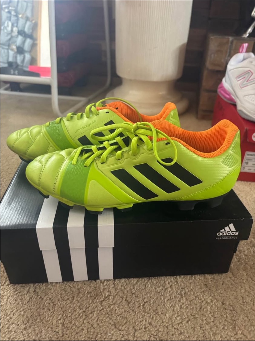 Adidas Nitrocharge 3.0 FG Soccer Cleats – Neon Green/Black